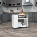 Meerveil Modern Simple Style Printer Cart, White Color, File Cabinet with Adjustable Partition and Universal Wheel