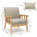 Meerveil Retro Armchair, Light/ Dark Grey Color, Oak Wood Frame