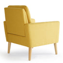 Modern Style Armchair, Grass Green/Lemon Yellow Color, Solid Wood Legs