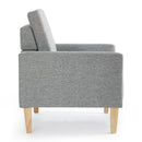 Meerveil Modern Armchair, Light/Dark Grey Color, Solid Wood Frame Inside