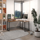 Meerveil Retro Industrial Computer Table, L-shaped, with Monitor Stand
