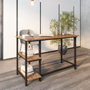 Meerveil Retro Industrial Computer Table for Home Office, with Open Storage Spaces