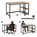 Meerveil Retro Industrial Computer Table for Home Office, with Open Storage Spaces