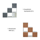 Meerveil 6 Cubes Bookcase, White Color, Trapezoid Storage Unit