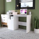 Meerveil Computer Desk, White Color, with Adjustable Partition