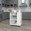 Meerveil Modern Simple Style Trolley, White Color, with Adjustable Partition and Universal Wheel