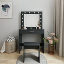 Meerveil Black Dressing Table  with LED Lights