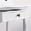 Meerveil Classic Dressing Table, Black/White Color, Providing a Large Mirror, Drawers and Printed Stool