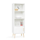 Meerveil Modern Storage Cabinet, White Color, Single Raw and Multilayer