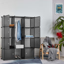 Meerveil Bedroom PP Storage Wardrobe, 12 /20 Cubes,Transparent