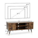 Meerveil Retro and Industrial TV Cabinets, Antique Wood Grain Color, Double Doors