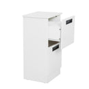 Meerveil Freestanding Bathroom Cabinet, White Color, 2 Drawers and Black Pulls