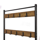 Meerveil Coat Rack, Antique / Warm Grey Wood Grain Color, Basic Type, with Shoe Storage Bench