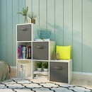 Meerveil 6 Cubes Bookcase, White Color, Trapezoid Storage Unit