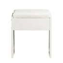 Meerveil Stylish Dressing Table, White Color, with Sliding Door, Mirror and Stool