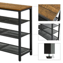 Meerveil Retro Industrial Shoe Rack, Four-layer Design, Balck Painted Iron