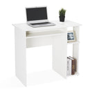 Meerveil Computer Desk, White Color, Workstation with Storage Compartment and Cable Management Hole