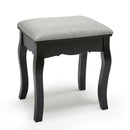 Meerveil Classic Dressing Table, Black/White Color, Providing a Large Mirror, Drawers and Printed Stool
