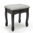 Meerveil Modern Dressing Table, White Color, with 3 Rotating Mirrors and Stool