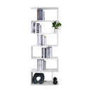 Meerveil Wooden Bookcase, White Color, 6 Tier Tall, Free Standing
