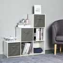 Meerveil 6 Cubes Bookcase, White Color, Trapezoid Storage Unit