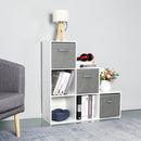 Meerveil 6 Cubes Bookcase, White Color, Trapezoid Storage Unit