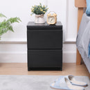 Meerveil Modern Bedside Cabinet, Black Color, 2 Drawers