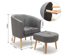 Meerveil Modern Armchair Set with Dual Purpose, Dark Grey Color, Equipped with Footstool
