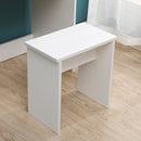 Meerveil Modern Dressing Table Set, White Color, Providing Frameless Mirror and Stool