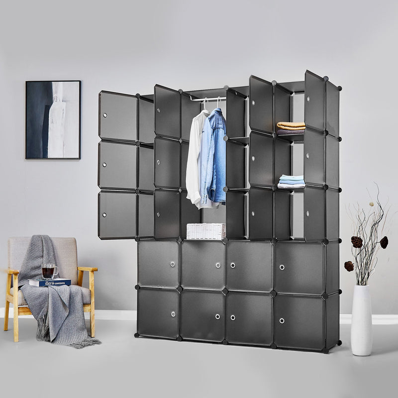 Meerveil Bedroom PP Storage Wardrobe, 12 /20 Cubes,Transparent