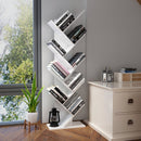 Meerveil Modern Bookcase, White Color, 9 Tier Tree Shape Design