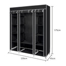 Meerveil Non-woven Fabric Foldable Wardrobe, Black/Blue Color