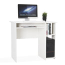 Meerveil Computer Desk, White Color, Workstation with Storage Compartment and Cable Management Hole