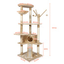 Meerveil Cat Scratching Tree, Light/Dark Grey/Beige Color, Large Size, with Stairs, Berths, Jumping Platforms