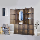 Meerveil Bedroom PP Storage Wardrobe, 12/20 Cubes, Transparent
