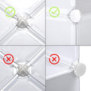 Meerveil DIY Multi-functional PP Shoe Rack, 12 Cubes, Black / Milky Color