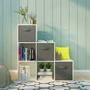 Meerveil 6 Cubes Bookcase, White Color, Trapezoid Storage Unit