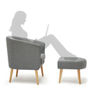 Meerveil Modern Armchair Set with Dual Purpose, Dark Grey Color, Equipped with Footstool