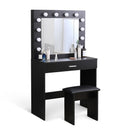 Meerveil Black Dressing Table  with LED Lights