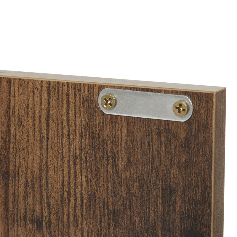 Meerveil Retro and Industrial TV Cabinets, Antique Wood Grain Color, Double Doors
