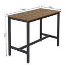 Meerveil Retro Industrial Bar Table Sets, Dark Wood Grain Color