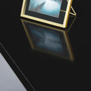 Meerveil LED Bedside Cabinet, Black Color, with 2 Drawers, High Gloss with USB Light