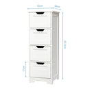 Meerveil Simple Bathroom Cabinet, White Color, Single Raw and 4 Drawers