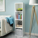Meerveil Modern Bookcase, White Color, 4 Opening Storage Units