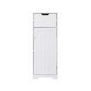 Meerveil Simple Bathroom Cabinet, White Color, Single Raw, Drawer, and Door