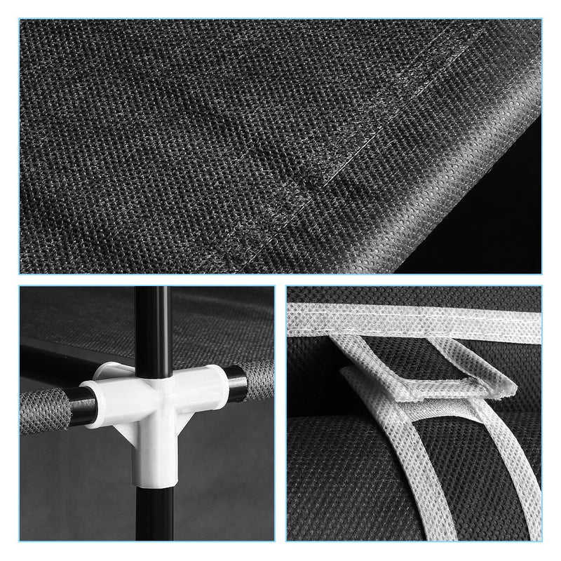 Meerveil Non-woven Fabric Foldable Wardrobe, Black/Blue Color