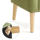 Modern Style Armchair, Grass Green/Lemon Yellow Color, Solid Wood Legs