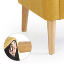 Modern Style Armchair, Grass Green/Lemon Yellow Color, Solid Wood Legs