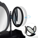 Meerveil Modern Dressing Table, White Color, with 3 Rotating Mirrors and Stool