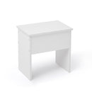 Meerveil Stylish Dressing Table, White Color, with Sliding Door, Mirror and Stool
